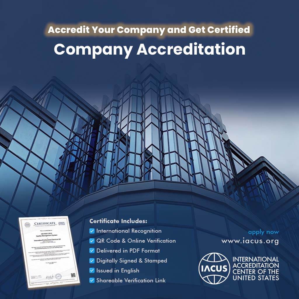 Company Accreditation and Certificate