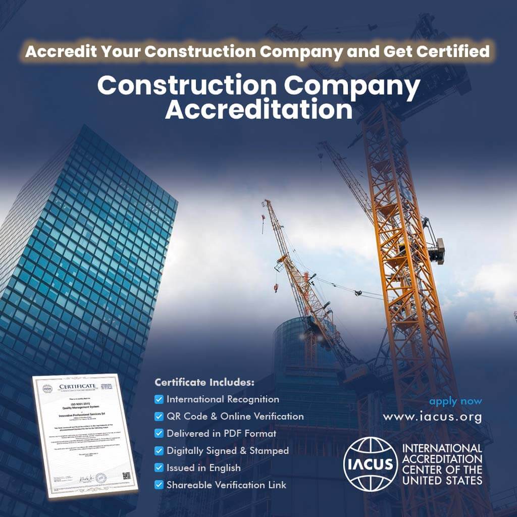 Construction Company Accreditation and Certificate