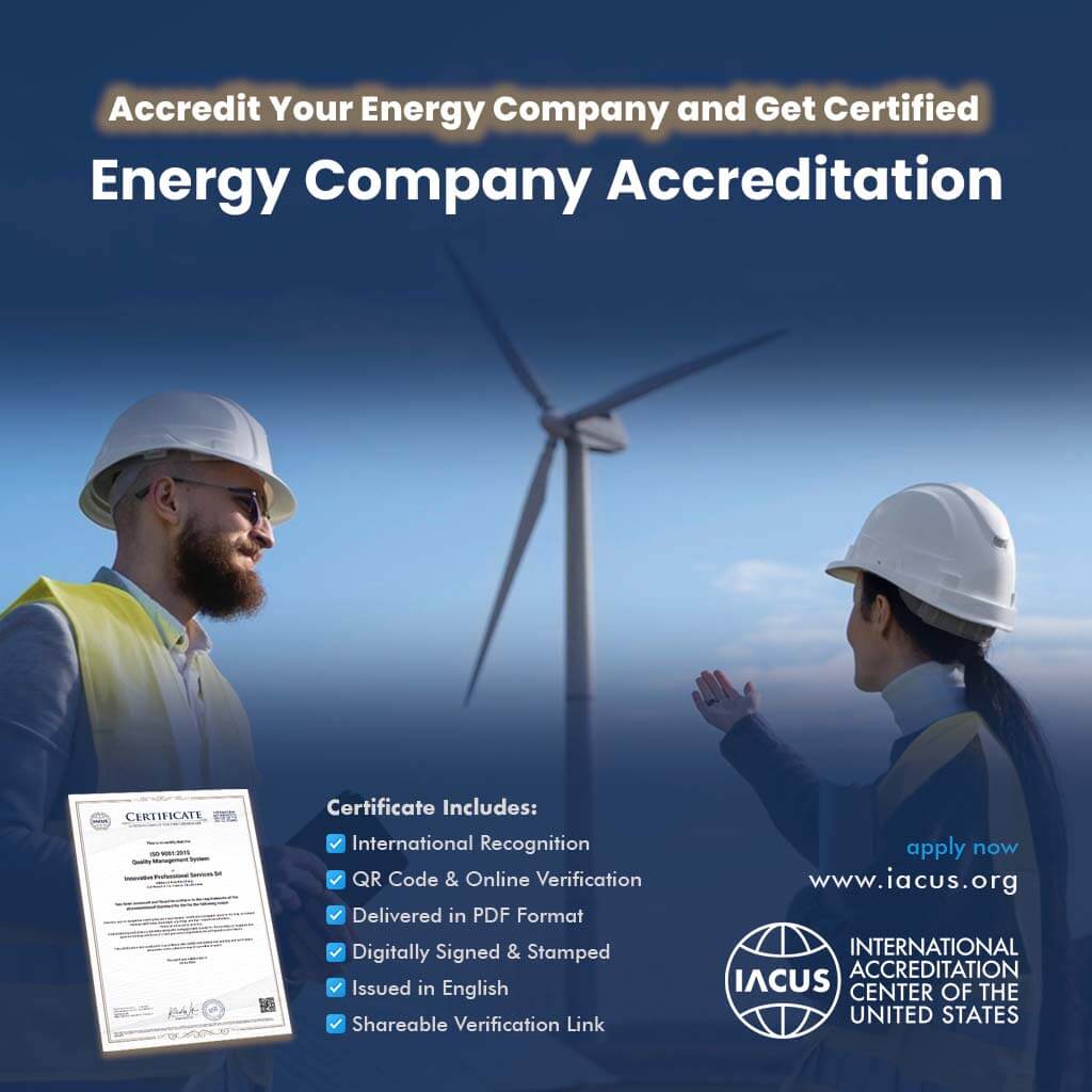 Energy Company Accreditation and Certificate