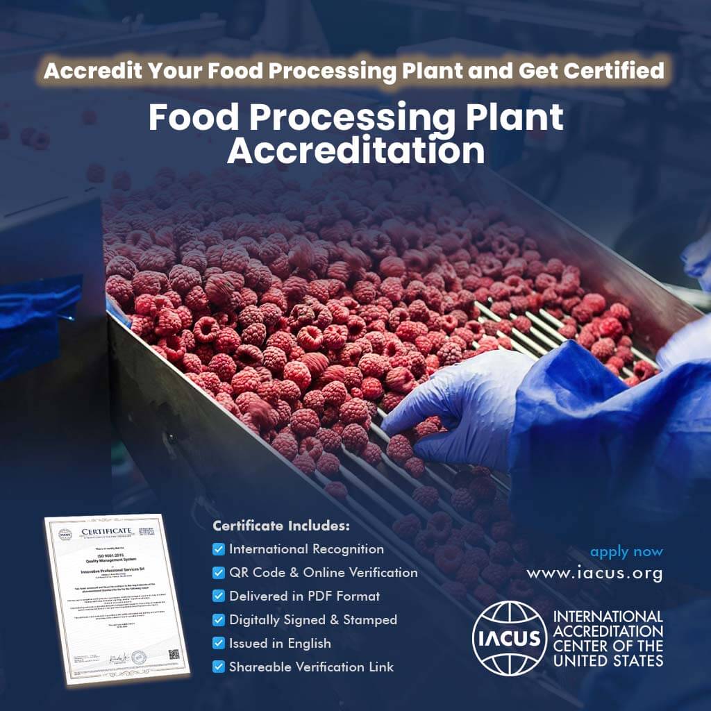 Food Processing Plant Accreditation and Certificate