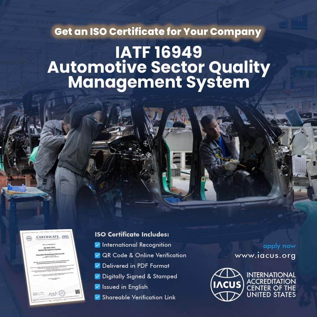IATF 16949:2016 Automotive Sector Quality Management System Certification