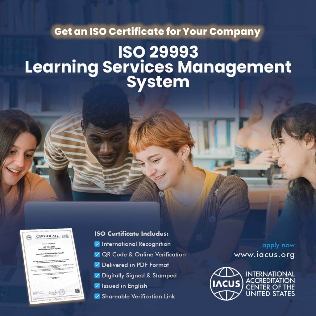 ISO 29993:2017 Learning Services Management System Certification