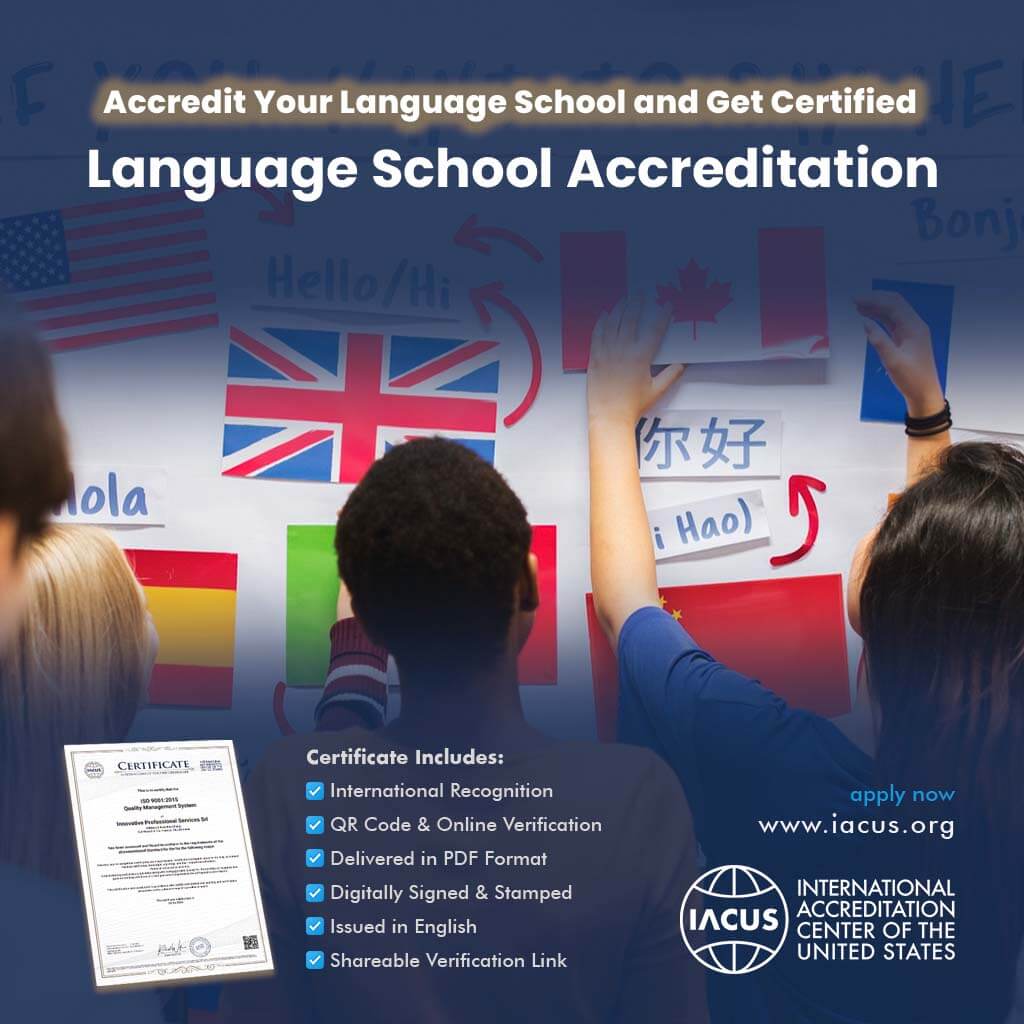 Language School Accreditation and Certificate