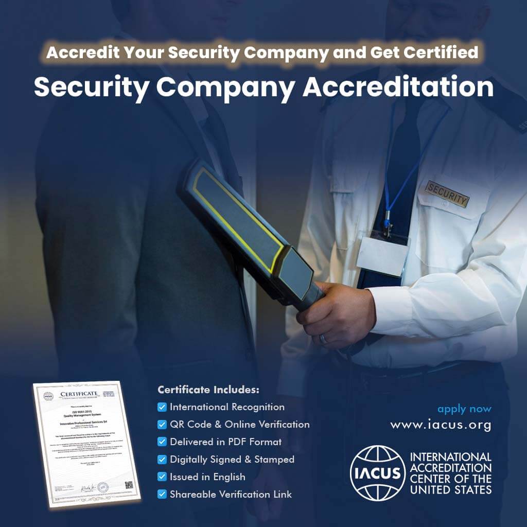 Security Company Accreditation and Certificate