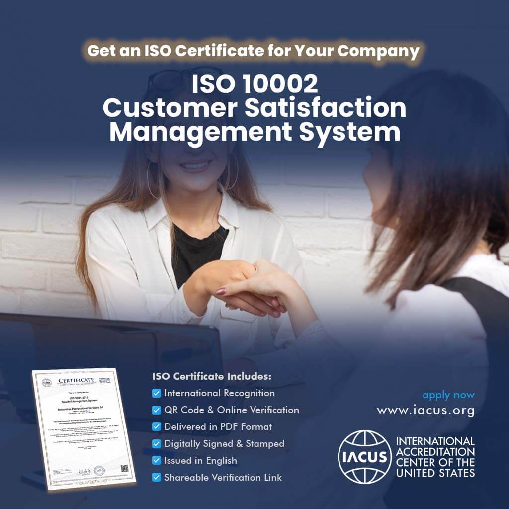 ISO 10002:2018 Customer Satisfaction Management System Certification