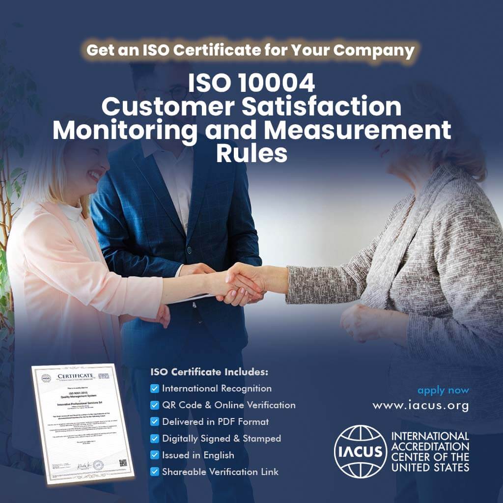 ISO 10004:2018 Customer Satisfaction Monitoring and Measurement Rules Certification